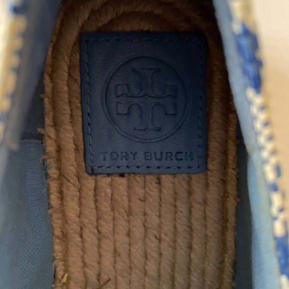 NWOT New Tory Burch Florence Plaid Cavas Basketweave Espadrille Platform Wedge - Picture 7 of 8